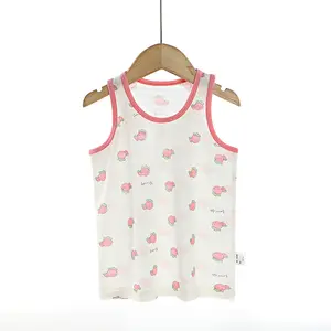 Individual Packaging High Quality Children's Summer Underwear Cure Print Cotton Soft Undershirt Little Girls Nice Vests