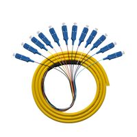 Kabel Drop datar FTTH dalam ruangan, SC APC SC UPC komunikasi kabel Patchcord 1310nm diakhiri kabel Patch serat optik POE 4G
