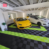 Carreaux de verrouillage de sol pour lavage de voiture Sol de garage modulaire ventilé Pp Pvc Plastique Carreaux de garage à emboîtement
