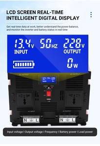 Powsmart onda sinusoidal pura 12V 24V 48 voltios CC a 110-220 voltios inversor de CA <span class=keywords><strong>3000</strong></span> ATT potencia máxima 6000W - Product Image 3