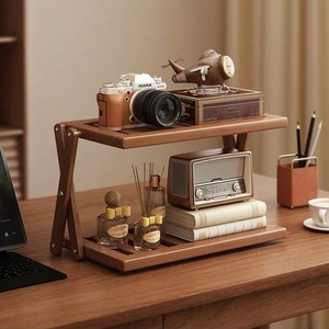 Support de rangement pour tasses de bureau, organisateur en bambou à 3 niveaux, type sur pied, pour le bureau, la cuisine, la salle de bain, le rangement des maquillages - Product Image 4