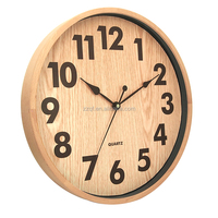 Jam dinding kayu beech modis senyap dekorasi rumah jam dinding kayu modern
