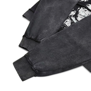 Sudadera Vintage Personalizada para Hombre, Lavado Desgastado, Corte a Mano, Detalle de Borde Crudo, Estilo Grunge Urbano - Product Image 6
