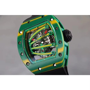 Montre mécanique sportive en céramique luxueuse et élégante, boîtier tonneau, verre saphir, bracelet en fibre de carbone et caoutchouc, bande de 24 mm - Product Image 4