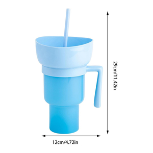 Phổ biến nhựa <span class=keywords><strong>2</strong></span> trong <span class=keywords><strong>1</strong></span> đồ ăn nhẹ và uống cup với rơm cho Cinema Tumbler chủ cho bỏng ngô tùy chỉnh uống chủ - Product Image 3