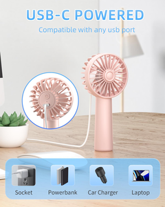 Rechargeable 3-Speed <b>USB</b> <b>Mini</b> Handheld <b>Fan</b> with 300mAh Battery for Eyelash Extensions and Outdoor Use - Product Image 5