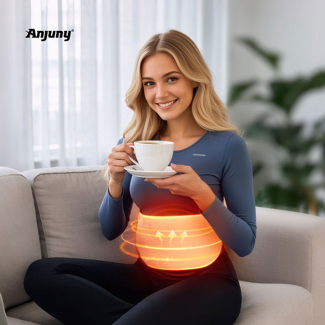 Anjuny 2-in-1 USB Hand Warmer and Warm Uterus Belt Washable Temperature-Controlled Abdominal Massager Menstrual Heating Pads