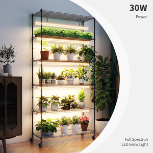 Plante à LED à spectre complet, support de lumière 6 niveaux avec roues, système de jardinage d'intérieur portable en métal - Product Image 6