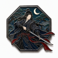 Broche personnalisée en émail souple de style chinois ancien, motif déesse de la Lune Hanfu, pour revers de veste, souvenir de culture orientale, cadeau, vente en gros