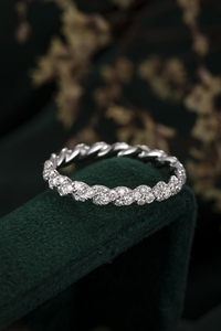 Joyería de Diseño Exclusivo, Plata de Ley 925, Forma Trenzada, Diamante Cultivado en Laboratorio, Anillo de Compromiso Femenino de Lujo Ligero - Product Image 6
