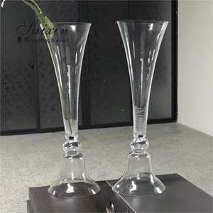 <span class=keywords><strong>Vase</strong></span> en verre réversible de <span class=keywords><strong>80</strong></span> <span class=keywords><strong>cm</strong></span> de haut pour arrangement floral en trompette, idéal pour la décoration de mariage - Offre Spéciale - Product Image 2
