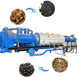 ماكينة صنع الفحم من الفحم الحيوي والفحم الصناعي بقشرة جوز الهند والبندق والبندق وطبقة صدف الأرز 10 أطنان من غبار طبق الأرز