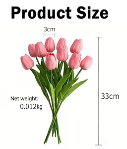 Fleurs de tulipes artificielles au toucher réel, tulipes en caoutchouc doux et vives pour la décoration de la maison - Product Image 5