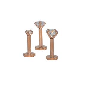 <span class=keywords><strong>Piercing</strong></span> Labret con Zircone 16G, Filettatura Interna, Base Piatta, per <span class=keywords><strong>Trago</strong></span>, Labbra e Cartilagine, in Acciaio Inossidabile, <span class=keywords><strong>Argento</strong></span> e Oro - Product Image 6