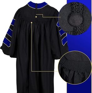 Abito di dottorato personalizzabile abbigliamento formale di laurea per candidati PhD - Product Image 4