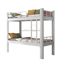 Lits superposés à deux étages Cadre métallique Profil bas Design minimaliste Dortoir scolaire Hôpital Hôtel Appartement Chambre