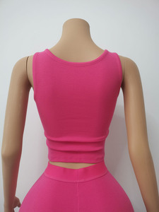 Conjunto de Loungewear Feminino de Alta Qualidade, Sem Mangas, 2 Peças, Algodão e Spandex, Shorts de Cintura Alta, Durável e Macio, Roupa Casual de Verão - Product Image 3