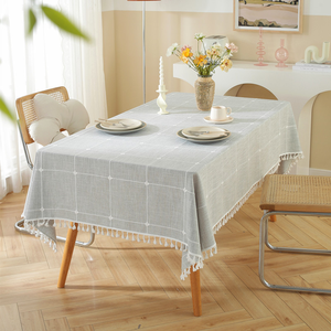 Tovaglia Impermeabile Pronta per <span class=keywords><strong>la</strong></span> Spedizione, Aspetto Lino, Rettangolare in Poliestere, Vendita all'Ingrosso per Cucina, Sala <span class=keywords><strong>da</strong></span> Pranzo e Feste - Product Image 6