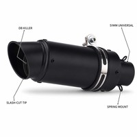 Silencieux d'échappement universel pour moto, 51mm, avec support à ressort DB Killer, pour Dirt Bike Enduro MX 250cc 450cc