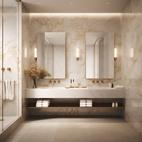 Panneau mural SPC pour salle de bain, décoration intérieure, feuille de marbre PVC noir avec ligne dorée, panneau UV