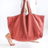 Grand sac en lin d'épicerie réutilisable naturel personnalisé sac fourre-tout pliable pour le shopping emballage promotionnel