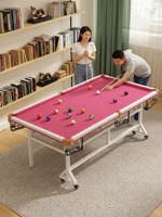 Table de billard pliable moderne, réglable en hauteur, stable, pour billard américain (8 boules), usage domestique, intérieur, entraînement, enfants et adultes, métal et bois