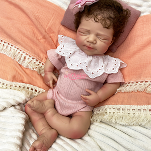 Bambola Reborn in Silicone Platino per Bambini, Regalo Neonato, con Capelli Intrecciati Artigianali, Maschio e Femmina, Pascale 20 pollici, per il Comfort - Product Image 1