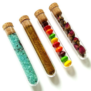 Tianjing Test Tube 15Ml 18X105mm Plastic Transparent With Cork Stopper For <b>Candy</b> Flower Tea Glitter Storage - Product Image 2