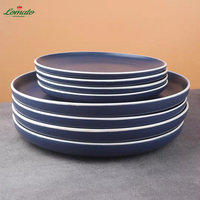 Pas cher Prix 7.5 Pouces Bleu Grès Steak Nourriture Snack Assiette Plate Modern Nordic Design Factory Direct dîner Plat