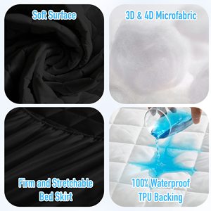 Drap-housse <span class=keywords><strong>imperméable</strong></span> silencieux populaire matelas matelassé housse de matelas jusqu'à 21 "poche profonde - Product Image 2