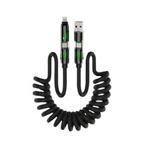 Kabel Data pengisian daya cepat, kabel Data teleskopik empat dalam satu, kolom cahaya 2M Magic ganda Pd65W + 27W untuk Apple 16 TPE jaket Tipe C