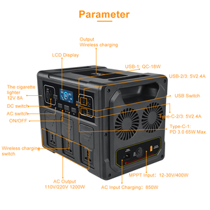 Trạm điện năng lượng mặt trời Lifepo4 OEM ODM, sạc DC, pin dự phòng khẩn cấp 1200w - Product Image 4
