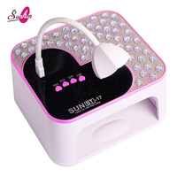 Lampe à ongles UV LED de luxe avec strass, 288W, sécheuse à gel haute puissance avec mini lumière flexible pour la manucure DIY à domicile et le nail art