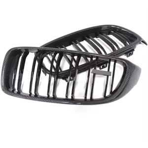Para <span class=keywords><strong>BMW</strong></span> F32 F33 F36 435i 440i F82 F83 2013-2020 Parrilla delantera de doble listón de fibra de carbono 51712352811 51712352812 - Product Image 2