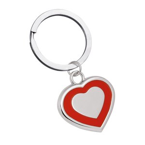 Portachiavi con Ciondolo a Cuore Rosso 25x30 mm - Product Image 1