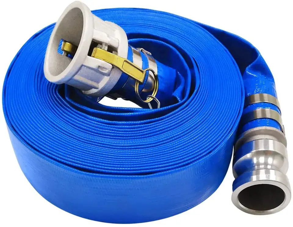 Mangueira Layflat para irrigação em PVC de lona azul de 6 polegadas, tubo leve para jardim de 25 mm 40 mm 50 mm