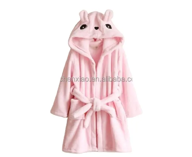 Automne hiver Super doux flanelle bande enfants peignoir enfant en bas âge bébé filles serviette Robes à capuche peignoirs pour enfants