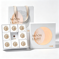 Coffret Cadeau Luxe de Gâteaux de Lune pour le Festival de la Mi-Automne, Design Lune Lumineuse LED, Lamination Mate, Gaufrage UV, Boîte Rigide Surprise