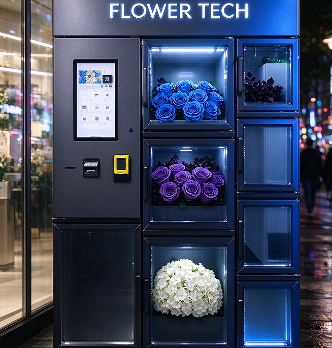 Triple Integral Types 24 Hour Flower Vending Machine Intelligent Locker Type Floral Vending ...