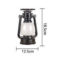 Lanterne de camping LED rétro rechargeable à l'énergie solaire, corps en plastique, crochet, style vintage, lumière extérieure, lampe de camping pour tente, indice de protection IP33