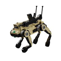 Robot Perro Lobo Mecánico Militar No Tripulado, Bloques de Construcción de Plástico ABS, Modelo Militar Educativo para Armar
