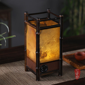 Bamboo Rock Ambient Lamp Led <b>Touch</b> Control Rechargeable Tea Table Ornament Zen Style Decor - Product Image 4