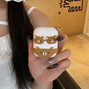 Étui en silicone 3D antichoc et anti-chute de haute qualité avec motif ours brun de dessin animé mignon pour Pro 3 et 2, personnalisable - Product Image 1