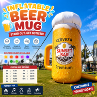 Mug à bière gonflable géant personnalisé, grand modèle de tasse à bière en PVC gonflable pour publicité de bar, festival, fête de plage, décoration promotionnelle