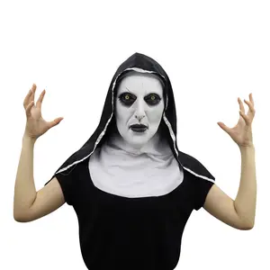 Маска монахини, капюшон, страшная ужасная маска для взрослых на Хэллоуин, женский костюм, маскарадная вечеринка