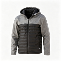 Veste Rembourrée Homme Capuche Polyester Coupe-Vent Hiver Logo Personnalisé