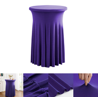 Nappe de Table de Cocktail en Spandex rond Orange brûlant Nappes de Cocktail de Bar Highboy haut pour Banquet de Cocktail