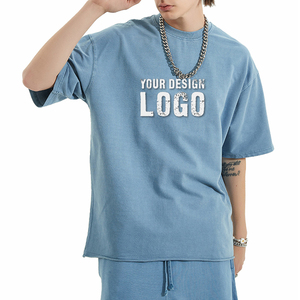 Camiseta de Hombre al por Mayor, Personalizada, Estilo Vintage, Lavada, Hombros Caídos, de Alta Calidad, Holgada, Deportiva, de Media Manga, Tallas Grandes - Product Image 4