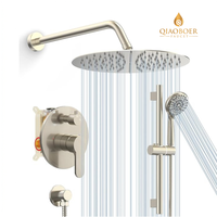 Ensemble de douche pluie au design moderne avec inverseur 3 voies et valve d'équilibrage de pression pour projets de suites hôtelières (vente en gros)