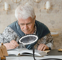 5F-8039-6 New Model Round High Powered LED Neck Wearing Magnifier Rechargeable Magnetic Detachable Magnifying Glasses